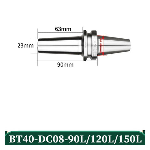 Rugged Stainless Pull Back Sleeve For BT30 BT40 BBT40 DC4 DC6 DC8 DC12 CNC Chuck Retractor 150mm long with precise measurements.