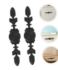 Four Pack Vintage Style Cabinet Pull Handles Set, Single Hole Drawer Knobs, Black Aluminum Alloy Hardware For Cabinets and Furniture