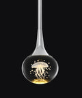 Mini Pendant Light With Dope Teardrop Crystal Jellyfish Pattern, Chrome Finish, 5W Globe LED Hanging Light, Warm White Glow