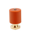 Upgrade Your Rig With Built Tough Silicone Bed Mounts And Heavy Duty Leveling Springs That Deliver Flawless Prints Every Single Time For Ender 3 Max Cr10 Sv01 Sv02 Fdm Printer Accessories, orange silicone mount with gold base.