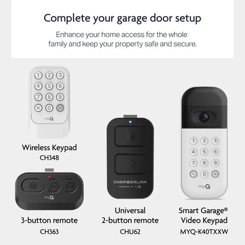 Ultra Quiet Wall Mount Garage Door Opener With Battery Backup And MyQ Smart WiFi Control LED Lighting Space Saving Design components