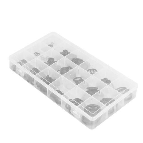 225Pcs NBR O Ring Assortment Kit Pro Grade With 18 Oil Resistant Sizes In Transparent Storage Box