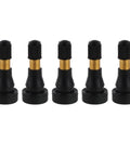 ST shengtuo TR600HP snap-in tire valve stems, pack of 5, brass bodies with black bases, 1.71" length