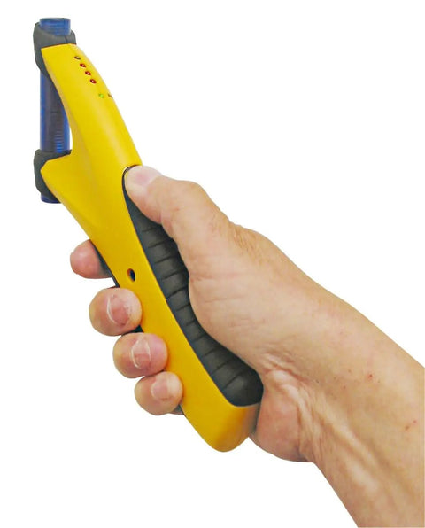 Hand holding MetalliScanner M40 Handheld Electronic Metal Detector For Drywall Concrete Lathe And Plaster Stucco Detects Ferrous
