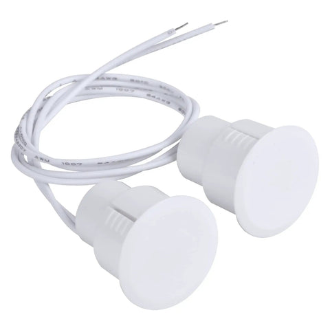 Top Shelf Recessed NC Magnetic Door And Window Contact Sensors, No Fuss Reed Switches For Burglar Alarms, Crisp White Five Pack.