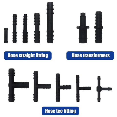 BELOMI 113-piece nylon vacuum hose connector kit with 12 sizes; includes straight, T, transformer fittings.