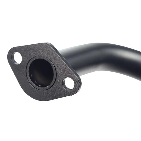 Heavy Duty Road Ready 212CC Mini Bike Exhaust Pipe With Female Thread showing header assembly end with bolt holes.