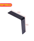 Tough As Nails L-Shaped Wall Bracket, 150mm heavy duty black metal brace, perfect for 90 degree shelf support.