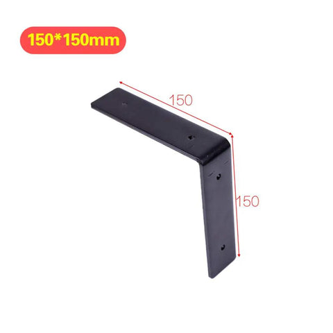 Tough As Nails L-Shaped Wall Bracket, 150mm heavy duty black metal brace, perfect for 90 degree shelf support.