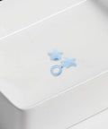 2pcs Silicone Star Bathtub Stopper for Bath Drain, Flat Cover in light blue color on a white surface.