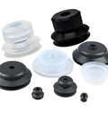 PJG 5 Pack Double Layer Silicone Vacuum Suction Cups For Pneumatic Robot Gripper. Various sizes in rubber for industrial applications.