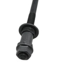 Top Shelf 9.45 Inch Long Rear Hub Shaft For Bike 3/8 Diameter 26 Tpi Threads close-up of heavy-duty steel end fitting.