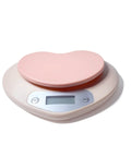 Digital Kitchen Scale With LCD Display For Baking And Cooking Like A Pro, 11 lb Capacity, Pink heart-shaped top view