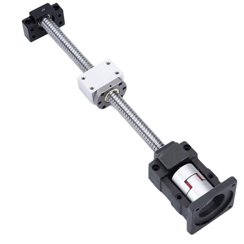 20Mm CNC Ballscrew Kit SFU2005 RM2005 Anti Backlash Ball Screw 1000mm long with nut, BK BF15 end blocks, flexible coupler shown