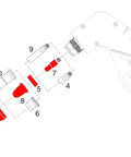 Exploded view of Plasma Cutting Torch Replacement Kit For S45 PD0116-09 10pc Set showing components and compatibility options.