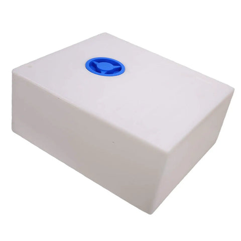 33 Gallon Food Grade LLDPE RV Water Holding Tank For Camping And Trailers, heavy duty, square white tank with blue cap
