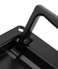 Close-up of Recessed Flush Pull Handles 4.37 Inch Set Of 2 in zinc alloy black finish, showing spring actuated mechanism.