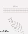 Foam Edge Protectors For Furniture Corner Guards Bumpers White 4 Pack dimensions diagram with 200cm length and 0.8cm thickness