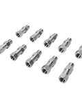 The Real Deal Heavy Duty Stainless Steel Hydraulic Hose Fittings Three Eighth Inch NPT Female To Male Swivel Adapter With Rotating Joint Stops Kinking No Sweat Flexibility For Plumbing Projects Or Auto Repair Work And DIY Enthusiasts, 10 pack