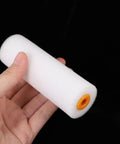 10 Pack Replacement Sponge Paint Roller Covers For Walls, Super Soft Low Density Foam Roller Refills For Smooth Quick Paint Jobs, Easy Peasy Home Decor And House Painting Supplies, Big Time Saver held in hand.