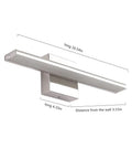 Lit Modern LED Vanity Light Bar For Bathroom, 16 Inch Chrome Mirror Light Fixture, 9 Watt, 850 Lumens, Cool White 6000K, wall side view