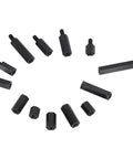 Non Conductive Nylon Hex Spacer Standoff Kit M3 Threaded Pillars Nuts 250 Piece Assortment For DIY UAV Drone RC Model Building And Industrial Projects Durable Lightweight Insulation For Makers, black nylon spacers