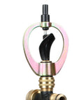 Genuine Real Deal Rooftop Sprinkler System For Wildfire Ember Defense metal alloy nozzle close-up for quick joint angled tilt control.