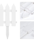 White Plastic Garden Fence Kit With 22 Pieces Easy Install Picket Fence Edgings for lawn, flower beds, and yard decoration.