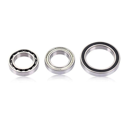 10 Pack Deep Groove Ball Bearings 9x17x5mm For Bicycle And Scooter, showing three different angles and details of the bearings