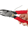 9 Inch Leverage Lineman Pliers With Crimper And Pipe Reaming Head, Workhorse Pro Grade Electrician Pliers in hand view