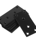 Black Stainless Steel Corner Brackets Set Of 10 With Protective Coating, 6 Hole Straight Metal Plates for furniture support