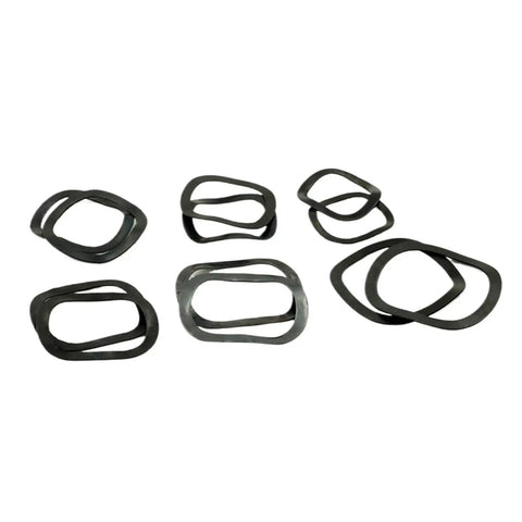Heavy Duty Wave Spring Washers Set 3 To 25 Mm Assortment Kit In 65Mn Steel For Vibration Dampening Anti Loosening Gasket And Bearing Pad Applications Ideal For Fasteners And Machinery Maintenance, assorted black wave washers