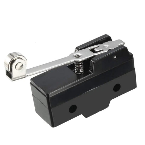 Panel Mount Long Hinge Roller Lever Micro Limit Switch SPDT 1NO 1NC With Screw Terminals For AC DC Control Circuits front view