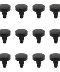 40 Pcs PE Curved Adjustable Furniture Leg Fittings Leveling Feet in black with non-slip pads for desks, tables, shelves, and cabinets.