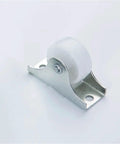 Sixteen Piece One Inch Fixed Caster Wheels Featuring Dead Quiet Roll Action Built Tough For Daily Grind Heavy Duty Steel Bodies Silent Gel Coated Tread Fast Bolt On Design For Custom Cart Or Appliance Modifications - Single caster with white gel tire.
