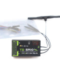 Tandem Dual Band Receiver SR10 Simultaneous 2.4GHz And 900MHz showing ports and triple antenna design for control