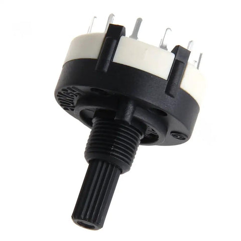 RS26 1P12T Selectable Band Rotary Channel Selector Single Deck Rotary Switch 12 Position Black Plastic And Metal Housing Built For Electronics Projects And Do It Yourself Radio Gear, black plastic and metal rotary switch