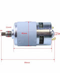 Super Tough Rs775 Electric Wrench With 18V High Power DC Motor showing 98mm long gearmotor with metal end and dimensions.