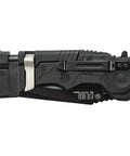 Side view of Rock This 8.2 Inch Assisted Opening Tactical Knife Loaded With A 3.4 Inch Serrated Tanto Blade of high carbon stainless steel