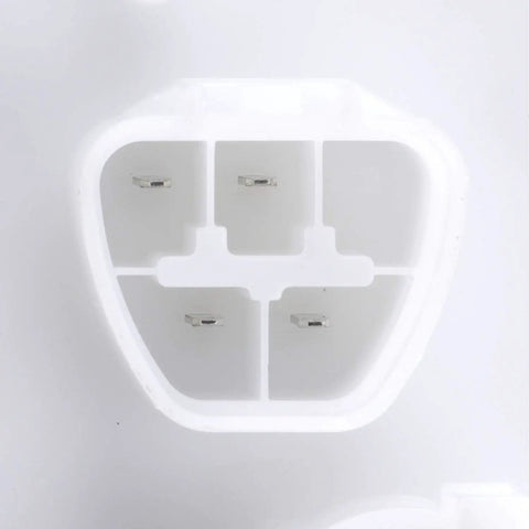Hardened Fuel Pump Module Assembly connector showing four metal terminals for secure electrical connection.