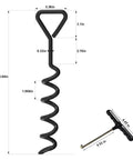 Heavy Duty Trampoline Stakes Anchor Kit With Corkscrew Steel Stakes And T Hook dimensions