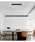 LED Long Modern Pendant Light Simple Style Droplight for Dining Room Restaurant Decoration Long Hanging Lamp Lighting Fixture, black, 80 cm length.