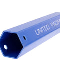 11 Inch Plastic Lug Nut Cover Socket For Plastic Lug Nuts Easy Install And Removal Hex Shaped Tool That Makes Stubborn Lug Nut Covers Come Off No Sweat Fast Durable And User Friendly One Piece, blue tool with hexagonal opening.