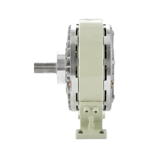 Single-shaft electromagnetic powder brake with base, beige housing and DC24V