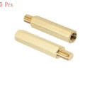 Gold Brass M4 Hex Standoff Spacers 41mm Total Length Male to Female Threaded Pillars Pack of 15 for Drones Quadcopters PCBs and Computer Projects for Hobbyist RC Drones Hobby Electronics and Maker Projects, 15 brass spacers