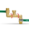 Beast Mode Heavy Duty Brass Garden Hose Splitter With 360 Degree Rotatable Joints Full Flow Large Ball Valve Long Handle Thickened Solid Brass Three Quarter Inch GHT Thread Ideal For Outdoor Faucets Lawn Irrigation And Car Wash on white background