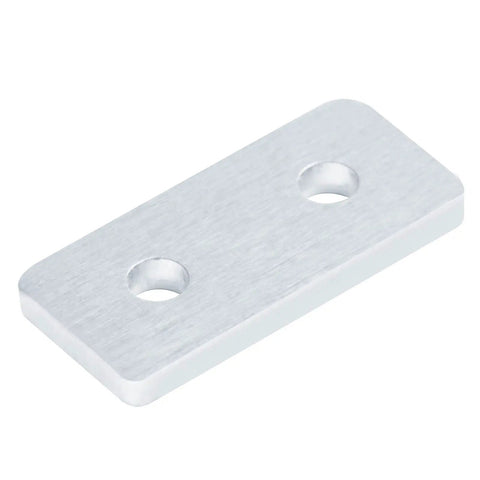 12 Pcs 2020 Aluminum Extrusion T Slot Joining Plates For 2020 And 2040 Aluminum Profiles, 6061 Aluminum Alloy Mill Finish, 0.156 Inch Thick, Two Hole Flat Plate Connectors With Pre Punch Holes For Easy Frame Assembly. 2-hole flat plate connector, mill finish