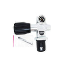 Chrome Dive Tank Yoke Valve 225 Bar For Din Fittings Durable Brass Scuba Gear Accessory High Pressure Tank Fitting Ideal For Snorkeling Spearfishing And Deep Sea Dives close-up with spare part