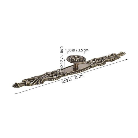 Side view of Vintage Style Cabinet Handles 6 Pack Zinc Alloy Drawer Pulls For Kitchen Wardrobe Dresser Doors Retro Hardware, showing detailed design and dimensions.