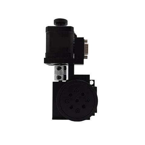 Precision Gear Motor With Electric Rotary Table And Hollow Platform Delivering On Point Accuracy and top shelf aluminum construction side view